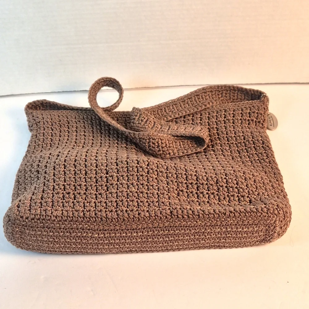 Beautiful Talbots light brown crochet shoulder bag - Picture 4 of 10